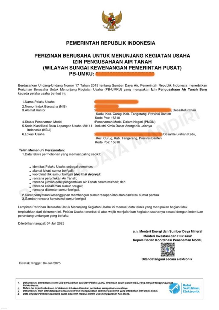 Contoh Hasil Jasa Konsultan Sipa Air by PT Alpa Jaya Perkasa